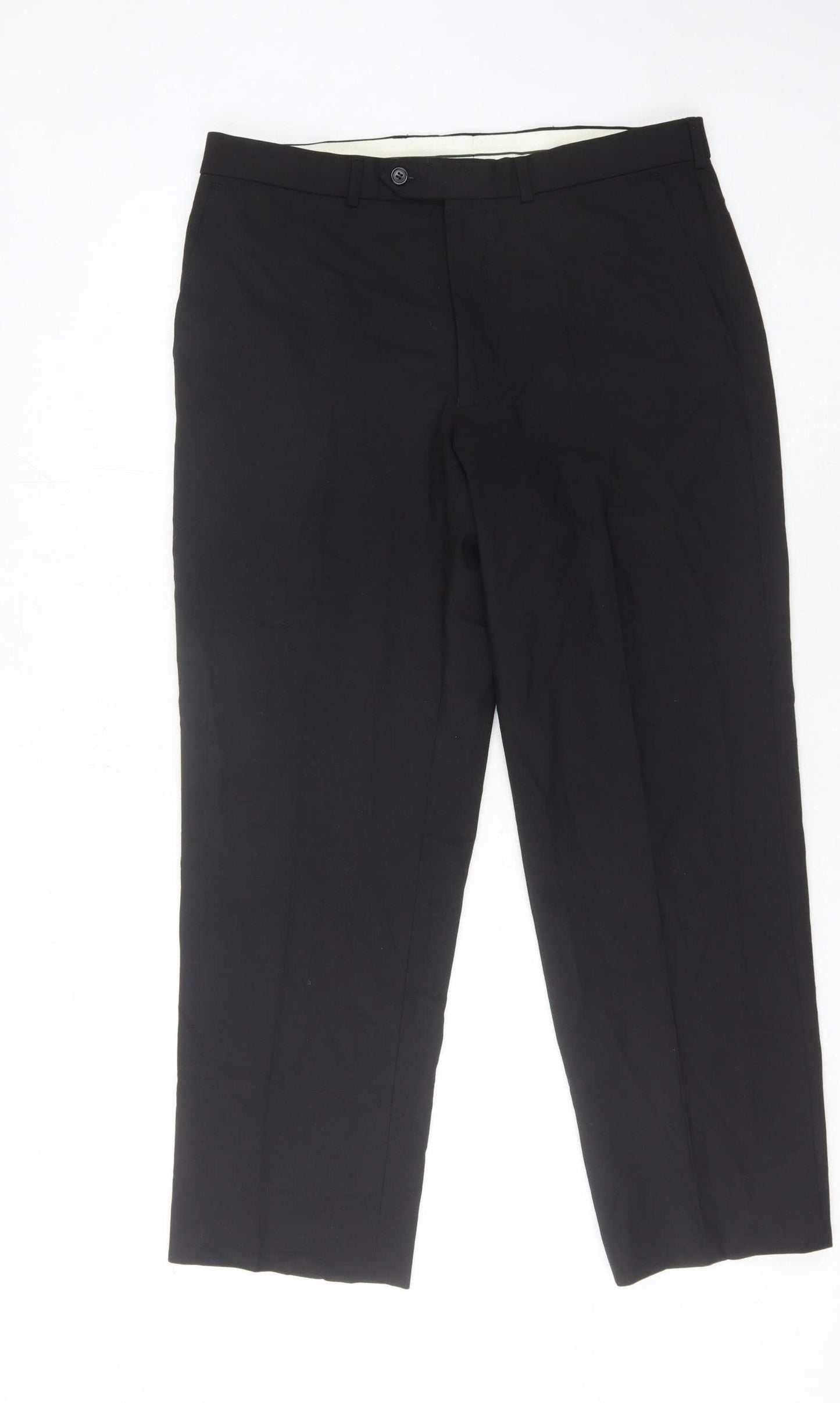 Marks and Spencer Men's Black Wool Trousers 34