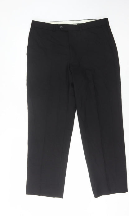 Marks and Spencer Men's Black Wool Trousers 34