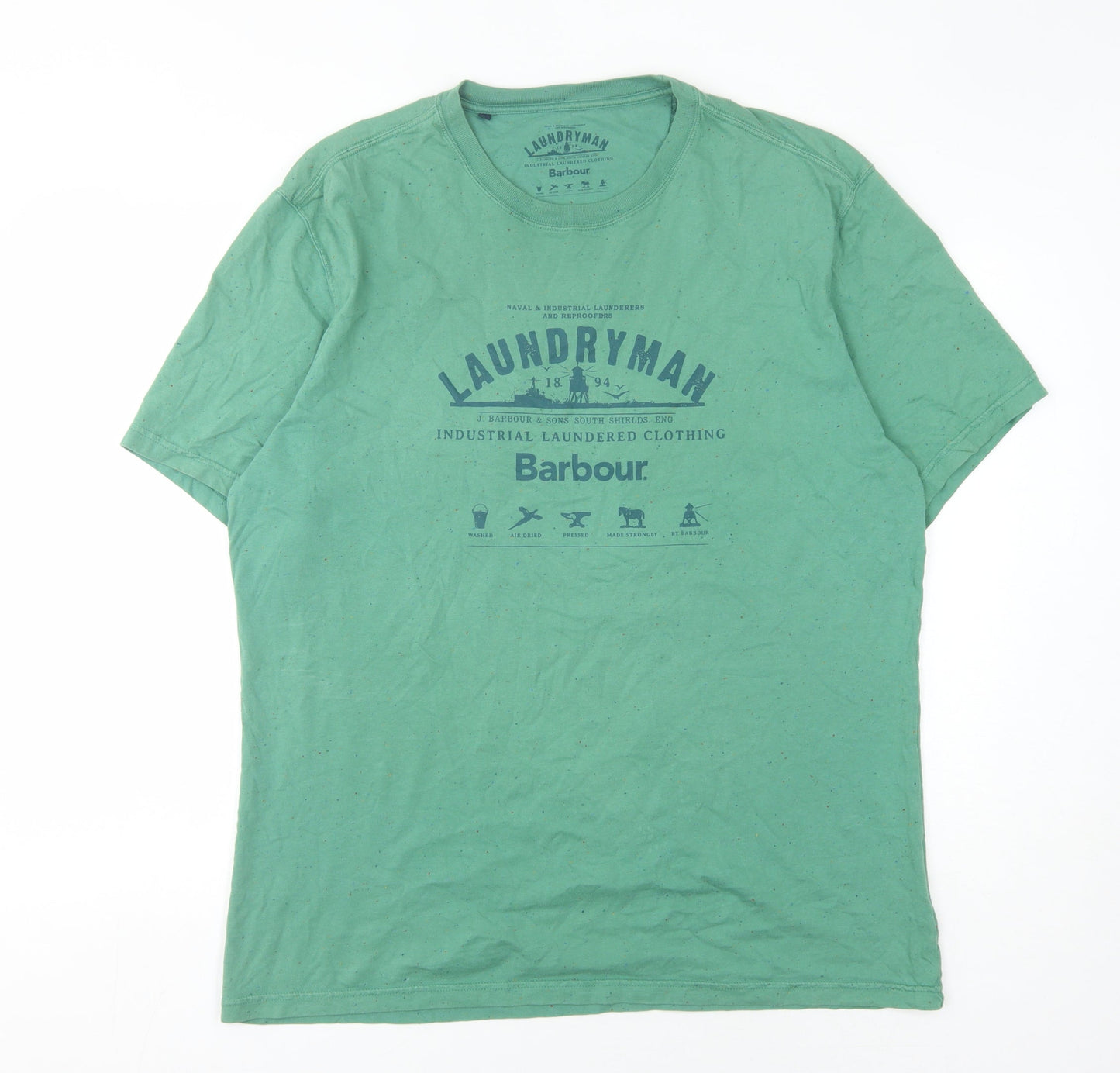 Barbour Men's Green Cotton T Shirt Green 2XL