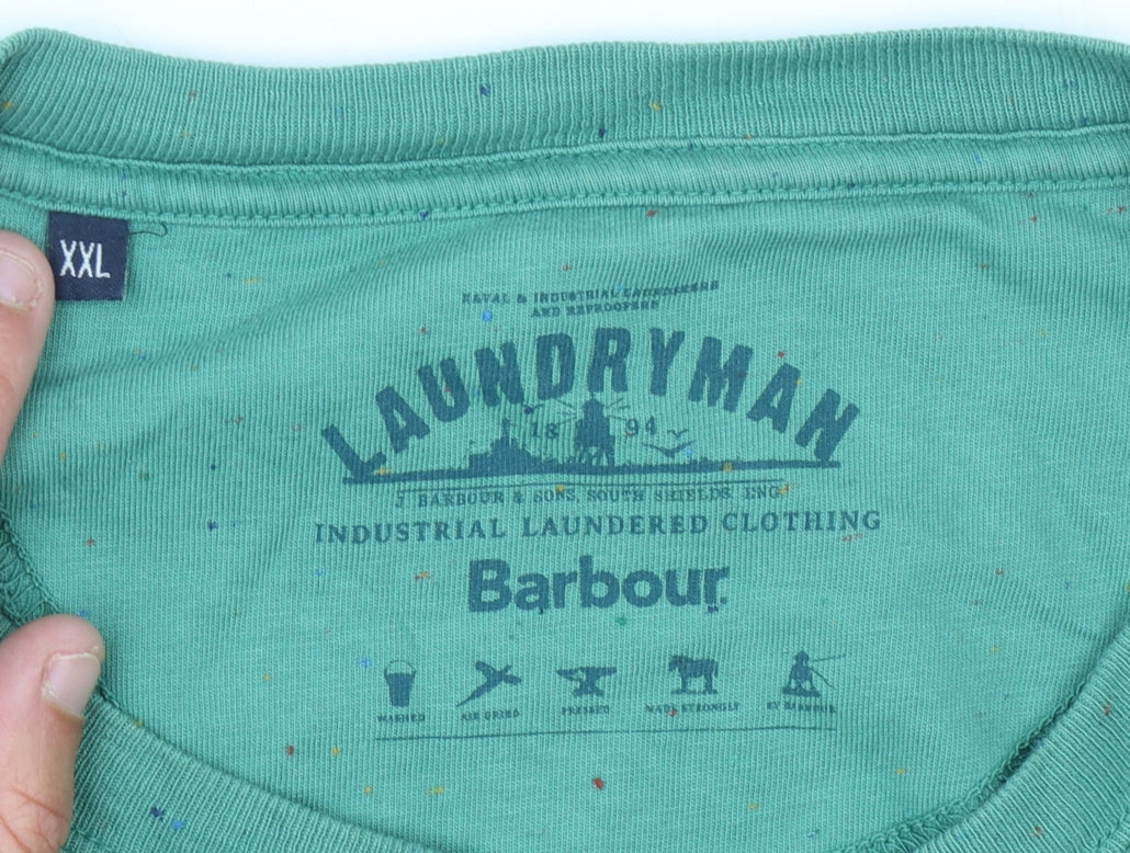Barbour Men's Green Cotton T Shirt Green 2XL