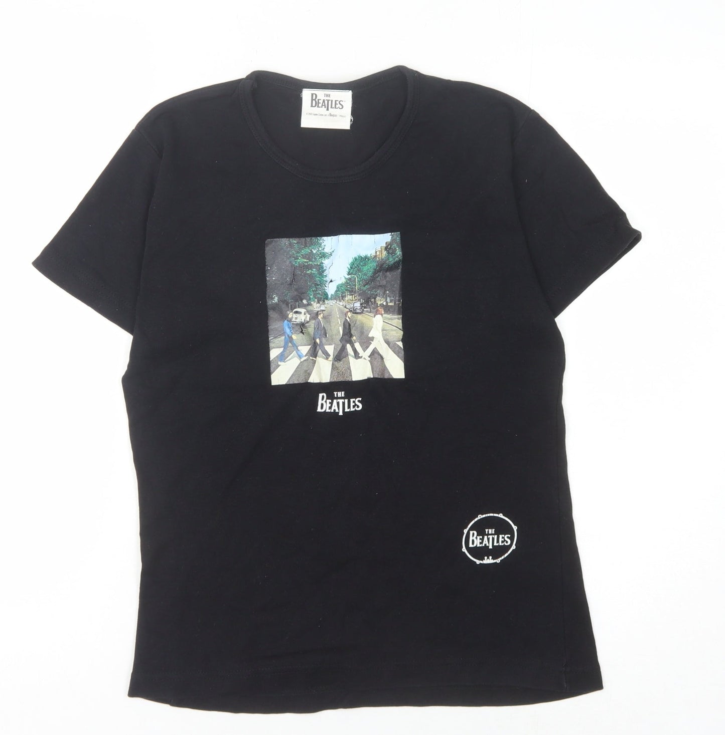 Womens UK Size UK 8/10 The Beatles Black  T-Shirt