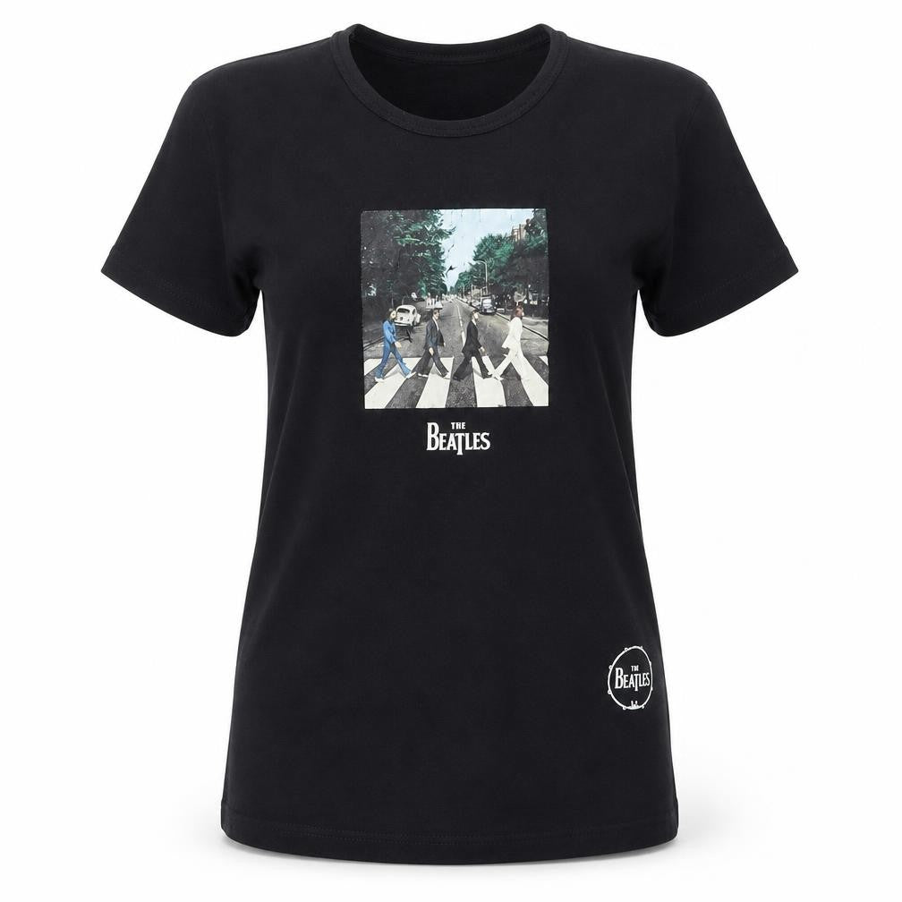 Womens UK Size UK 8/10 The Beatles Black  T-Shirt