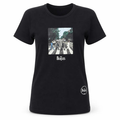 Womens UK Size UK 8/10 The Beatles Black  T-Shirt