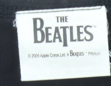 Womens UK Size UK 8/10 The Beatles Black  T-Shirt