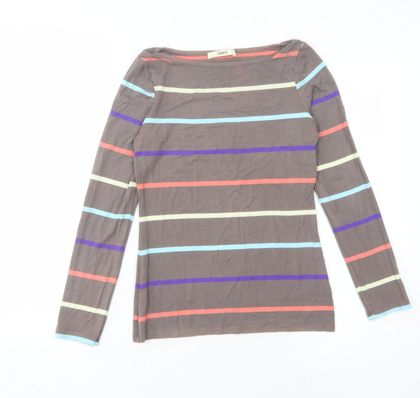 Womens UK Size S Oasis Multicoloured Basic T-Shirt