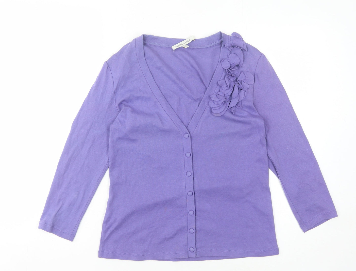 Womens UK Size 12 Laura Ashley Purple Cardigan Jumper