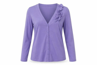 Womens UK Size 12 Laura Ashley Purple Cardigan Jumper
