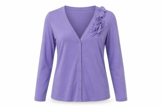 Womens UK Size 12 Laura Ashley Purple Cardigan Jumper