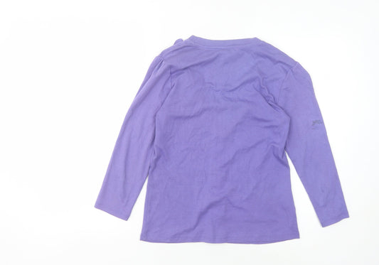 Laura Ashley Women's Purple Ruffle Cardigan Size 12