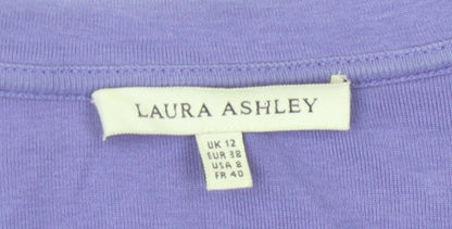 Womens UK Size 12 Laura Ashley Purple Cardigan Jumper
