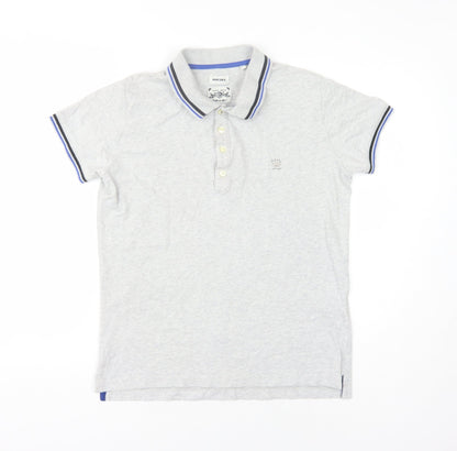 Diesel Men's Grey Short Sleeve Polo Shirt S Comfortable
