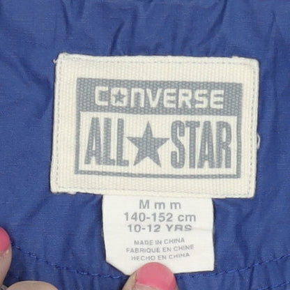 Converse Boys Blue Beige Hooded Windbreaker Jacket 10-12 Years
