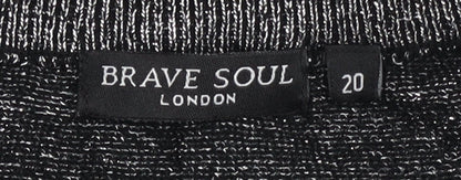 Womens UK Size 20 Brave Soul Grey Pullover Jumper