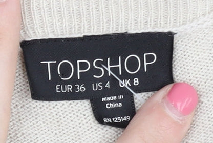 Womens UK Size UK 8 Topshop Beige Pullover Jumper