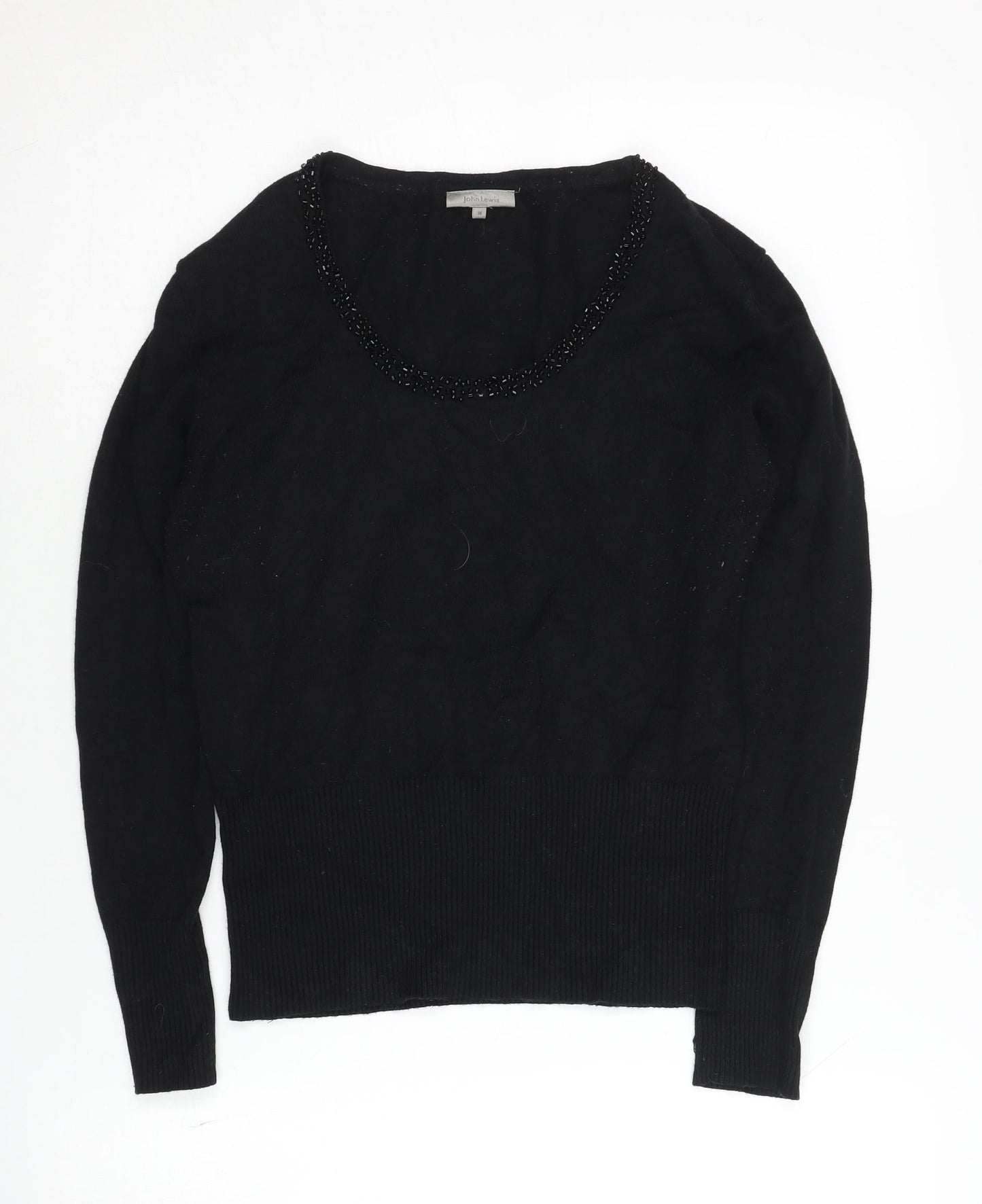 Womens UK Size M John Lewis Black Pullover Jumper