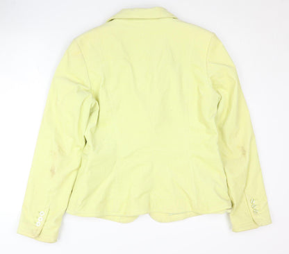 H&M Women's Green Blazer, Size 16, Casual Corduroy