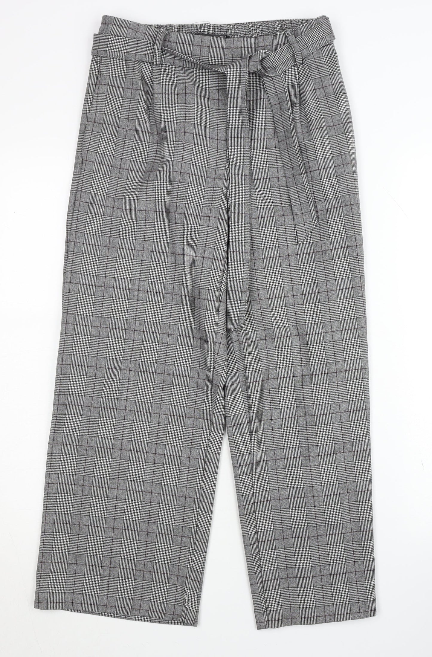 Womens UK Size S Zara Regular Fit Casual Grey Trousers