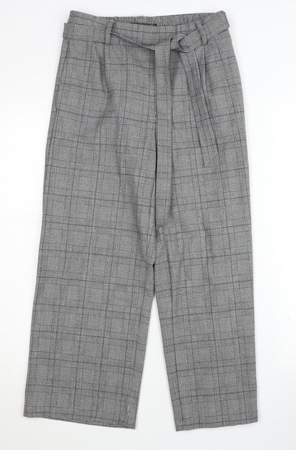 Womens UK Size S Zara Regular Fit Casual Grey Trousers