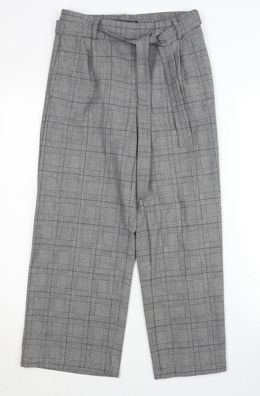 Womens UK Size S Zara Regular Fit Casual Grey Trousers