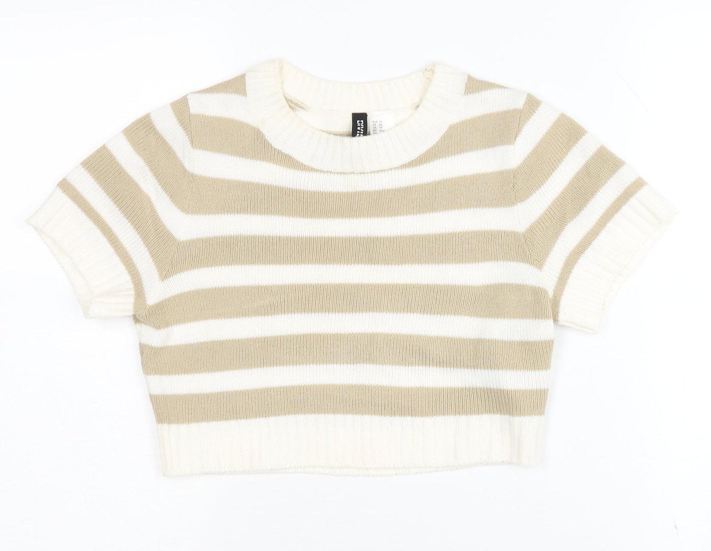 Womens UK Size XS H&M Beige Pullover Jumper