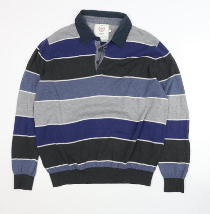 Atlantic Bay Men's XL Striped Henley Jumper