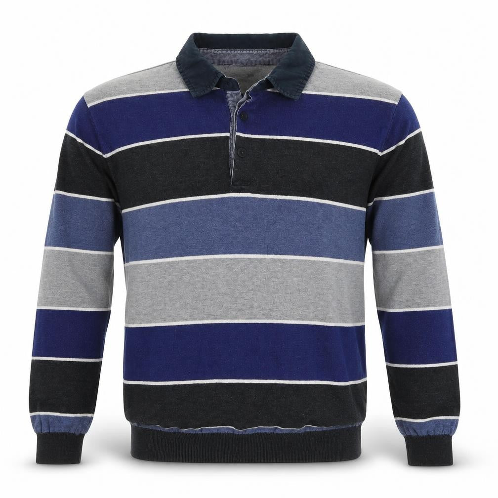 Mens UK Size XL Atlantic Bay Multicoloured Henley Jumper