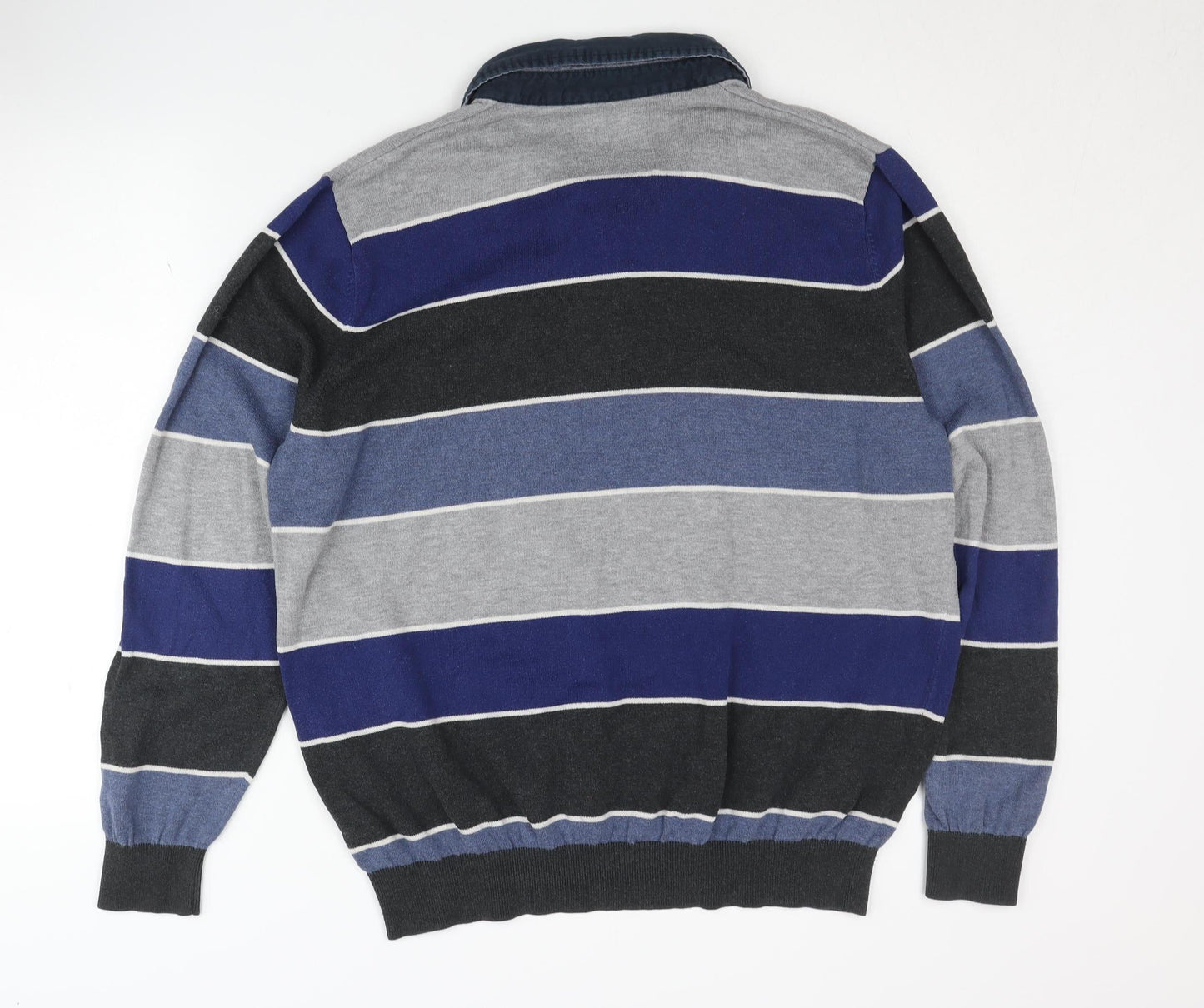Atlantic Bay Men's XL Striped Henley Jumper