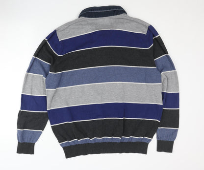 Atlantic Bay Men's XL Striped Henley Jumper