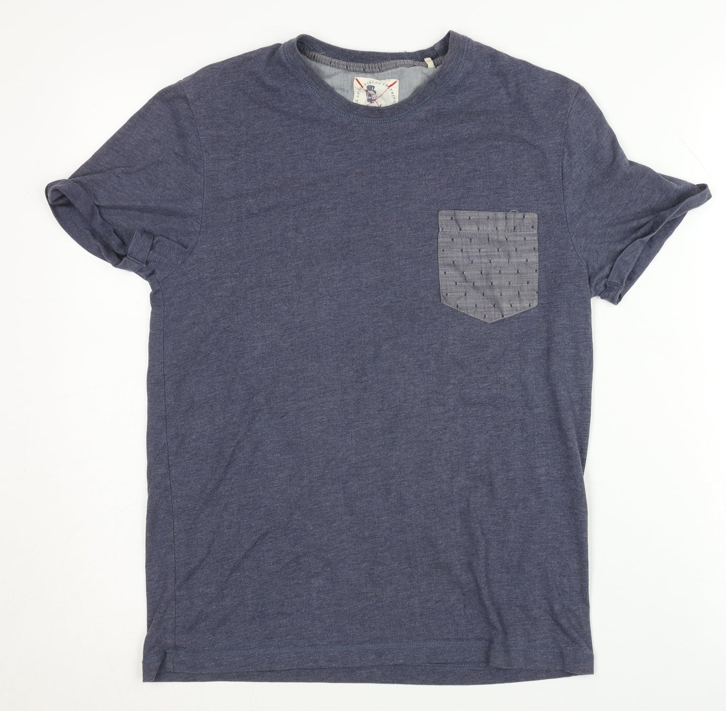 Spitalfields Men's Blue S Crew Neck T-Shirt with Pocket