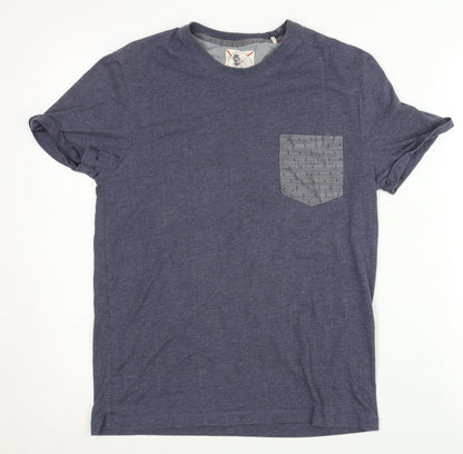 Spitalfields Men's Blue S Crew Neck T-Shirt with Pocket