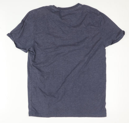 Spitalfields Men's Blue S Crew Neck T-Shirt with Pocket