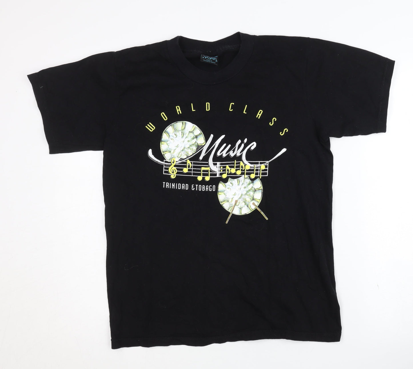 York Men's Black Music Graphic T-Shirt - Size S