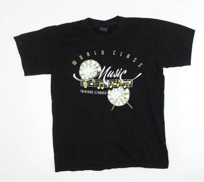 York Men's Black Music Graphic T-Shirt - Size S