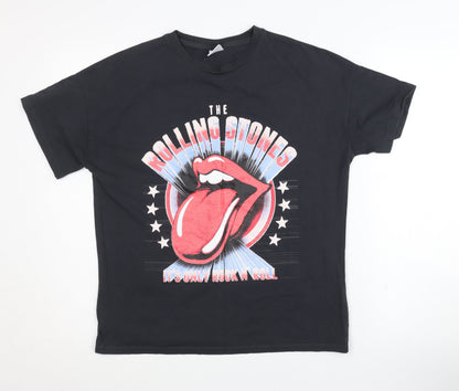 F&F Women's Black Rolling Stones T-Shirt Size 12