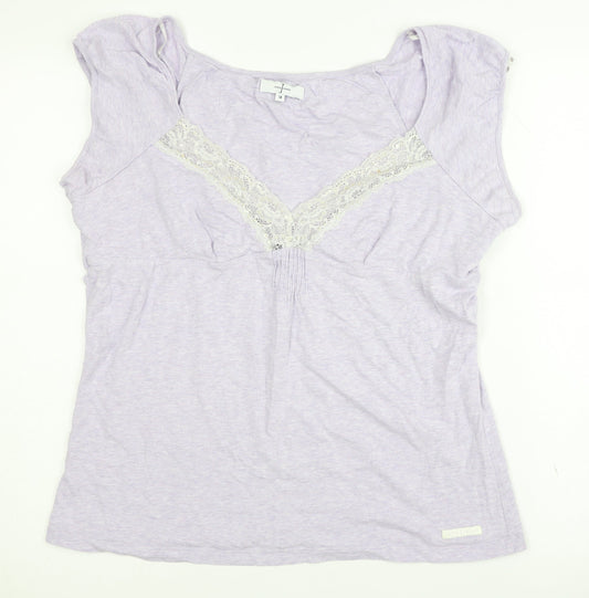 Jasper Conran Women's Purple Blouse, Size 18, Lace V-Neck