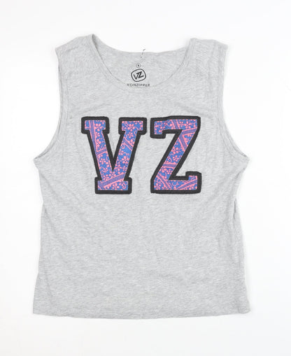 VonZipper Grey Sleeveless Tank Top Size 10