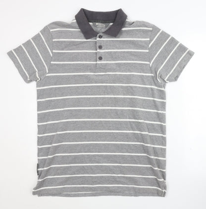 Mountain Warehouse Men's Grey Striped Polo Shirt - L