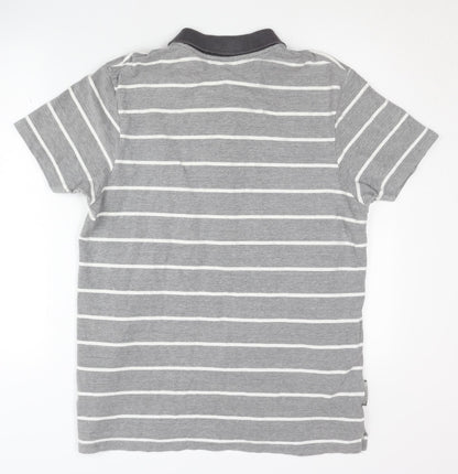 Mountain Warehouse Men's Grey Striped Polo Shirt - L