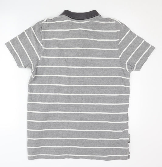 Mountain Warehouse Men's Grey Striped Polo Shirt - L