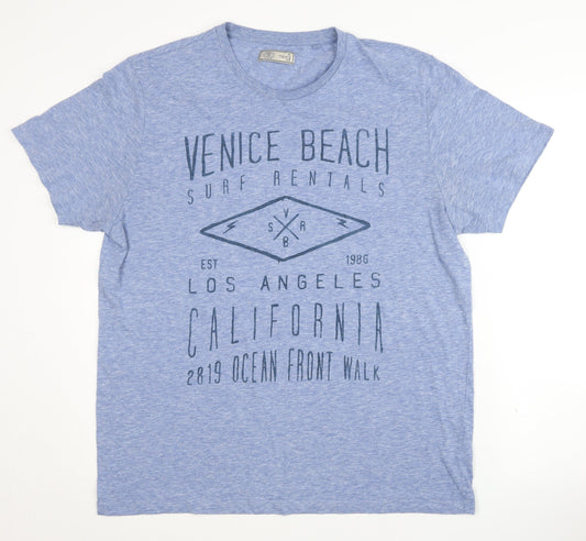 Next Men's XL Blue Graphic Print T-Shirt Casual