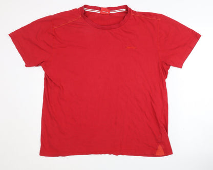Slazenger Red Men's L Crew Neck Cotton T-Shirt
