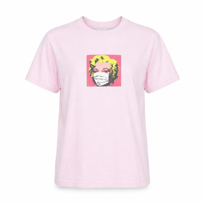 Front view of SCUM unisex pink pop art t-shirt, size S