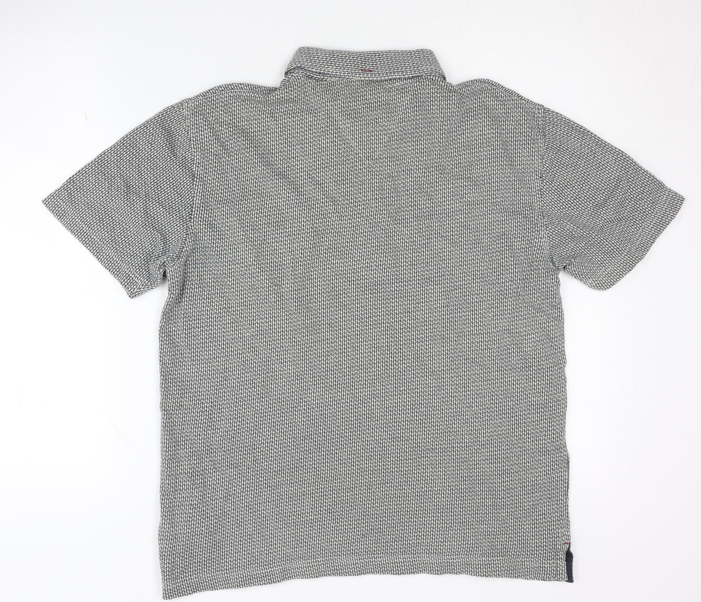 White Stuff Men's Grey Polo Shirt, Size S, Geometric Style