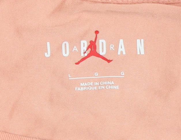 Jordan Men's Pink Crew Neck T-Shirt Size L