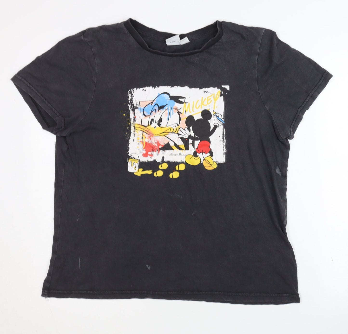 Unisex Adults UK Size M Disney Black Basic T-Shirt