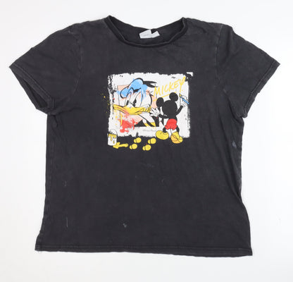 Unisex Adults UK Size M Disney Black Basic T-Shirt