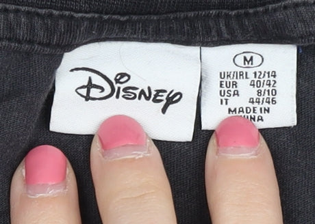 Unisex Adults UK Size M Disney Black Basic T-Shirt