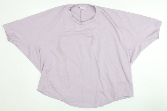 Womens UK Size S Zara Purple Basic T-Shirt