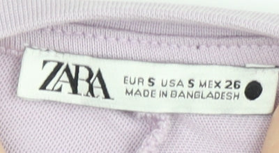 Womens UK Size S Zara Purple Basic T-Shirt