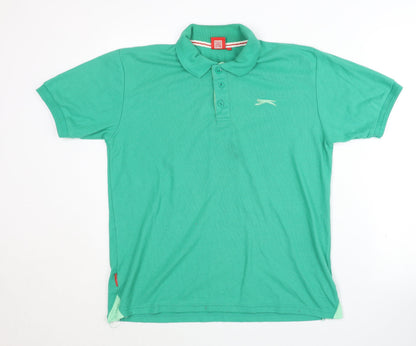Slazenger Men's Green Polo Shirt M